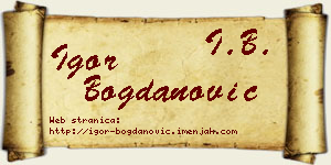 Igor Bogdanović vizit kartica